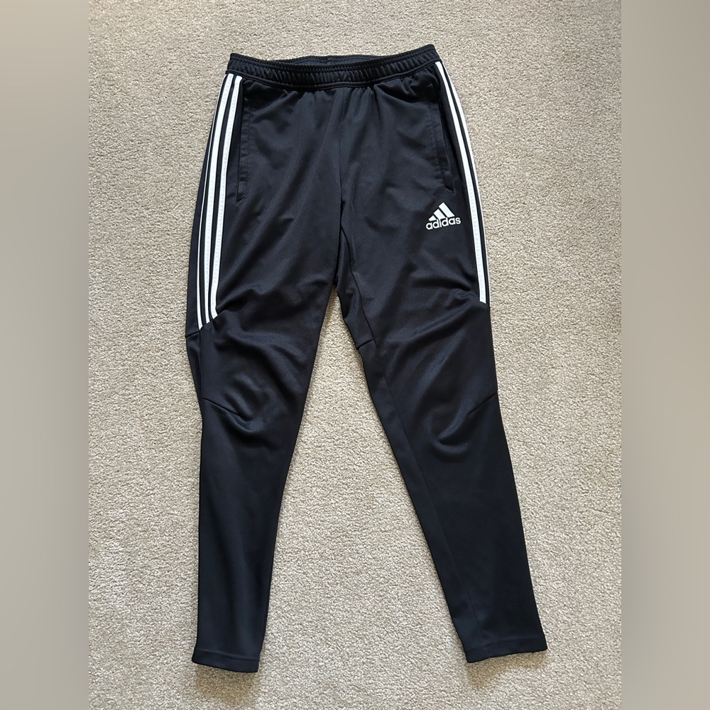adidas Black Joggers with White Stripes